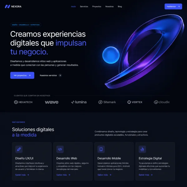 Ejemplo landing agencia digital
