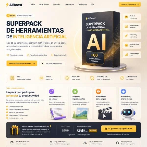 Ejemplo landing SaaS herramientas IA